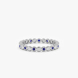 white gold natural gemstone band