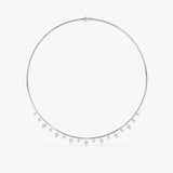 White Gold Diamond Bar Necklace