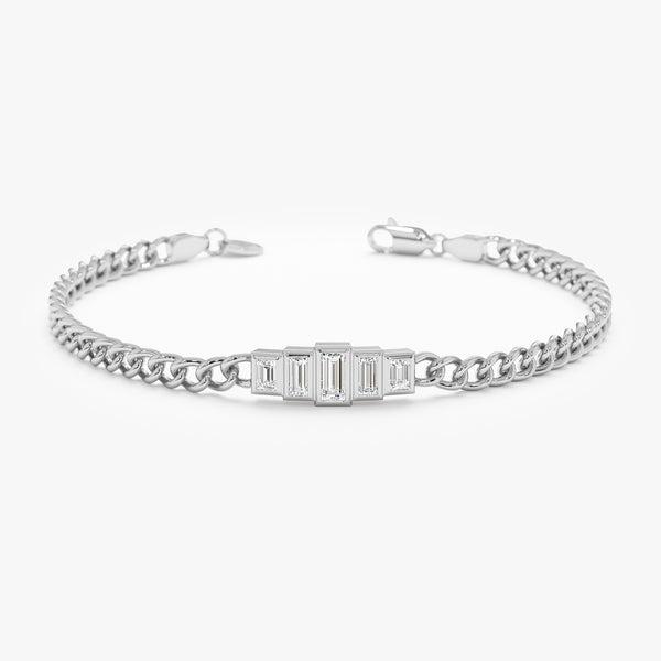 white gold graduated diamond bracelet