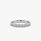 white gold natural diamond textured band