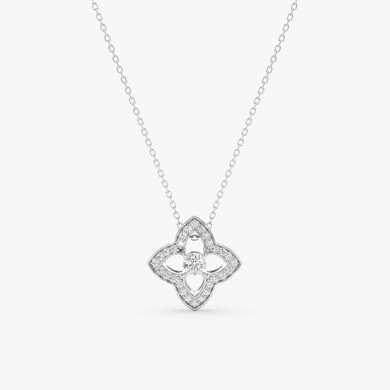White Gold Natural Diamond Pendant Necklace