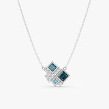 Cluster Blue Topaz Necklace, Fenice