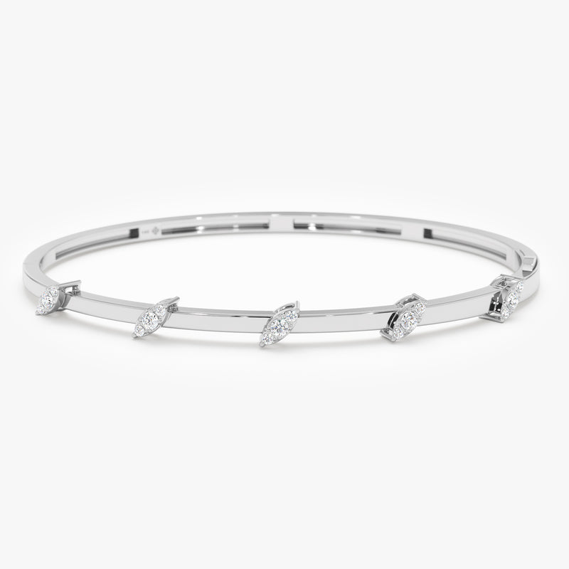 Gold Bangle with Diamond Accents, Mireille