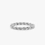 textured wedding ring in white gold