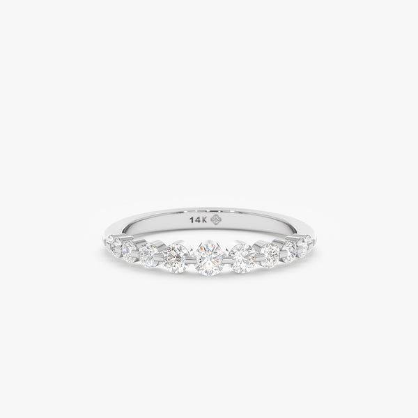white gold natural diamond wedding band