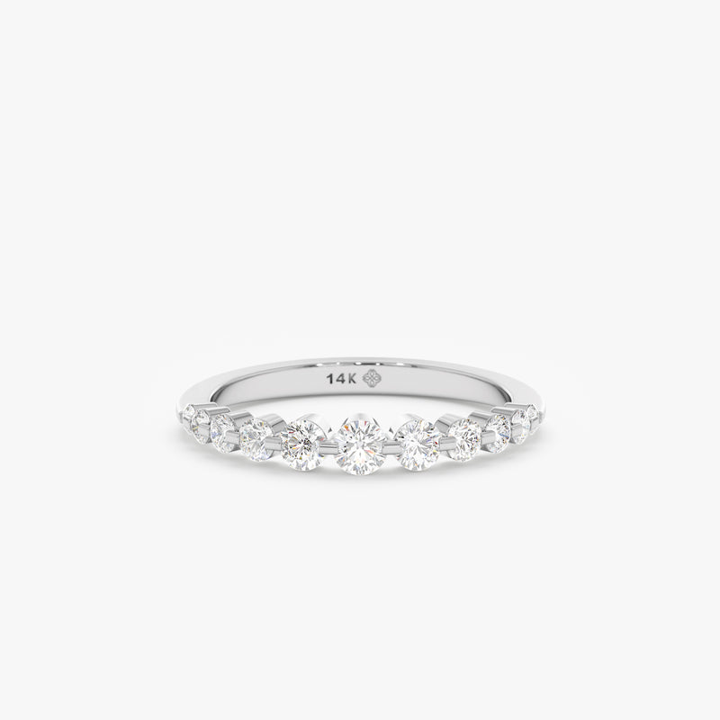 white gold natural diamond wedding band