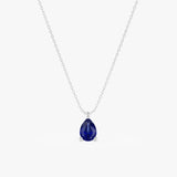 Pear Shape Solitaire Sapphire Necklace, Zoelle