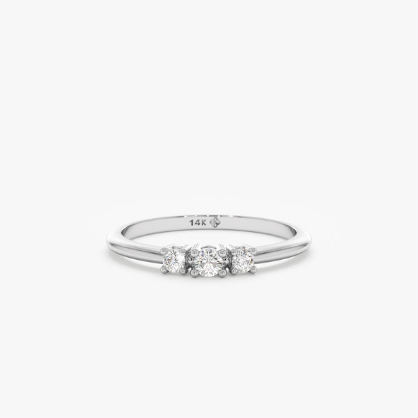 white gold prong set band