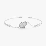 14k white gold hamsa hand protection bracelet 