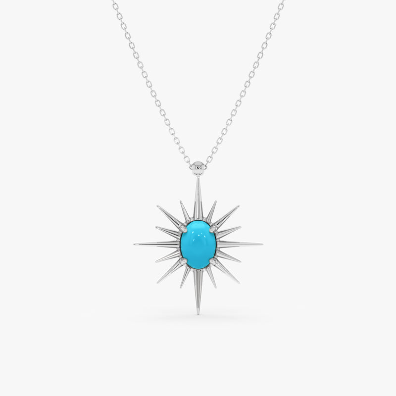 Turquoise Sunburst Pendant, Talitha
