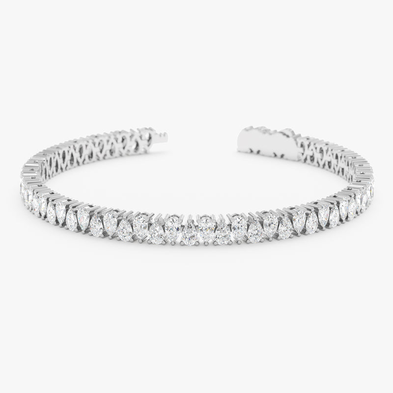 Up-Down Pear Shape Tennis Bracelet, Desdemona