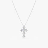 Oval Diamond Cross Necklace, Lumirelle