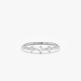 solid white gold april birthstone band