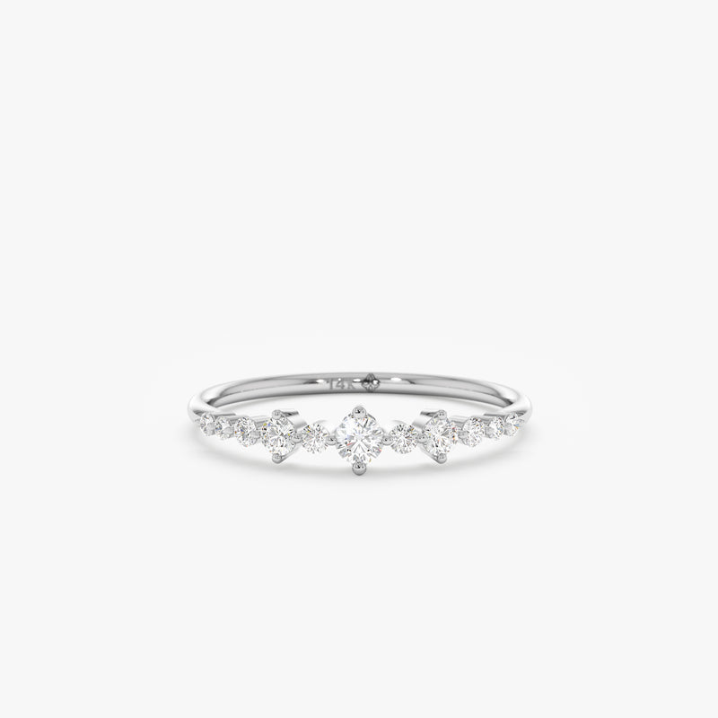 solid white gold april birthstone band