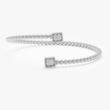 White Gold Baguette Diamond Cuff Bracelet