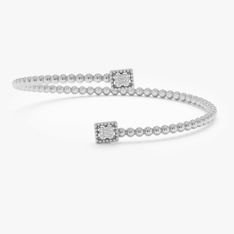 White Gold Baguette Diamond Cuff Bracelet