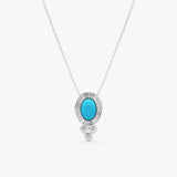 Oval Turquoise Gemstone Necklace, Calithea
