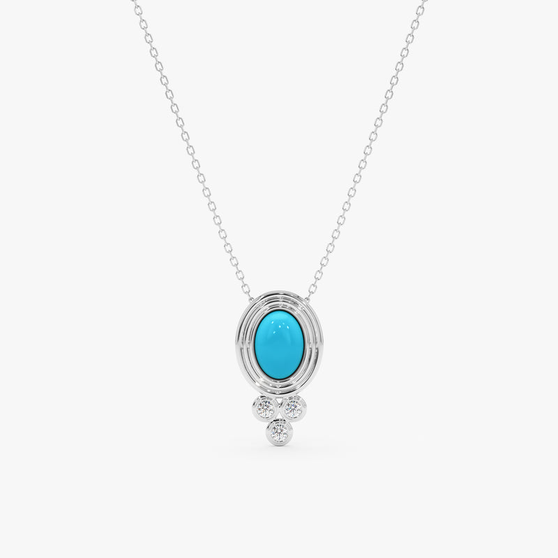 Oval Turquoise Gemstone Necklace, Calithea