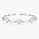 Triple Mother of Pearl Heart Bracelet, Nireth