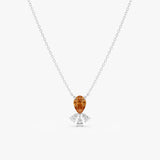 Pear Citrine and Diamond Cluster Necklace, Caelisaria