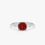 Unique Garnet Diamond Ring, Lunadelle