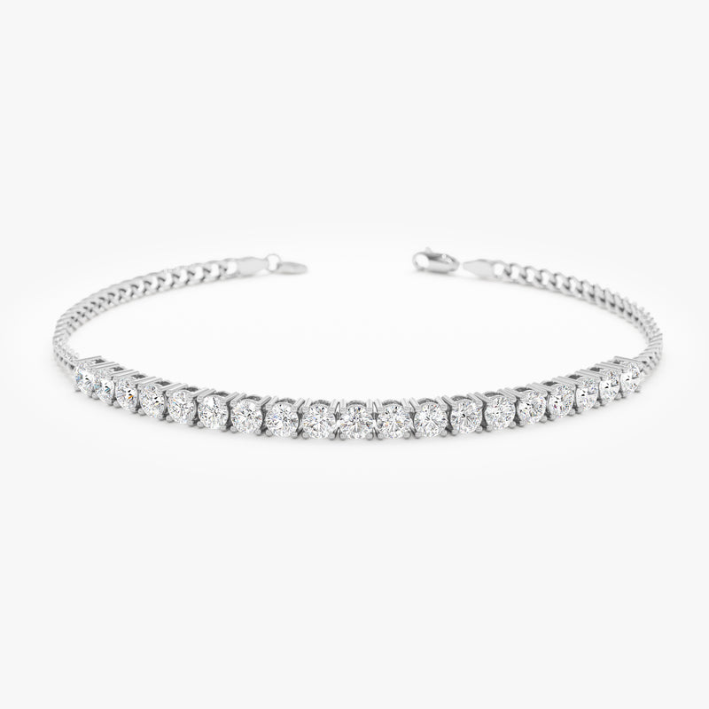 Lab Grown Diamond Cuban Chain Bracelet, Kaelis