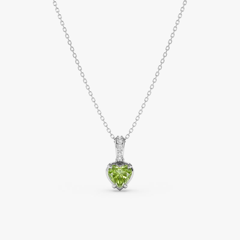 Heart Peridot & Diamond Necklace, Eira