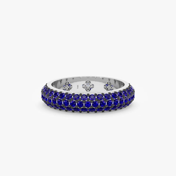 Blue Sapphire Dome Eternity Ring, Gem