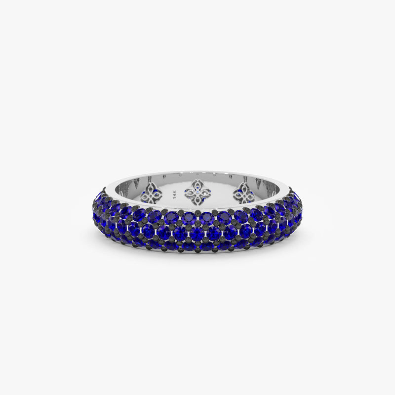 Blue Sapphire Dome Eternity Ring, Gem