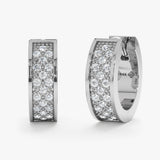 Natural White Diamond Paved Huggie, Lynn