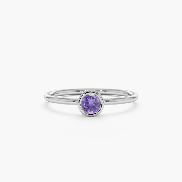 white gold amethyst band