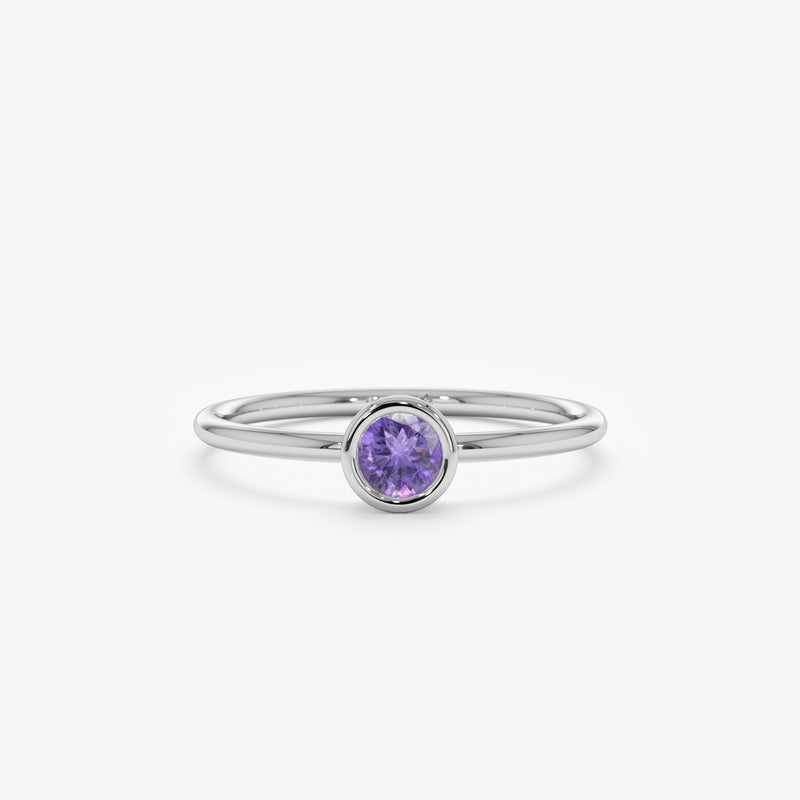 white gold amethyst band
