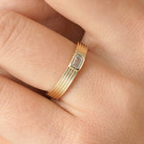 Wide Emerald Cut Lab Diamond Ring, Cirethiel