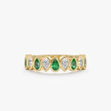 Up-Down Lab Emerald and Lab Diamond Ring,  Neralie