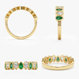 Up-Down Lab Emerald and Lab Diamond Ring,  Neralie