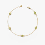 august birthstone natural peridot bracelet