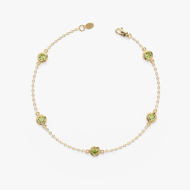 august birthstone natural peridot bracelet
