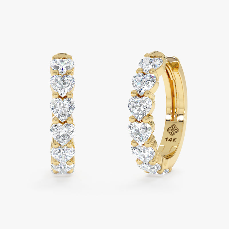 2 ctw Heart Shape Lab-Grown Diamond Hoop, Seraphina