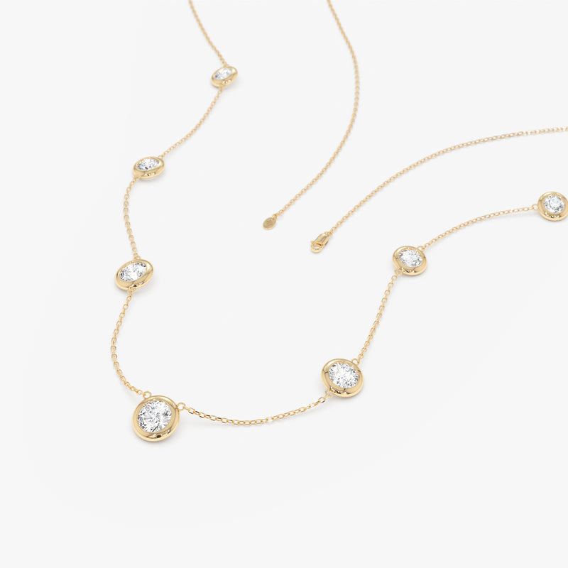 Lab-Grown Diamond Bezel Station Necklace, Remington