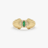 Vintage Marquise Emerald Ring, Zephyra