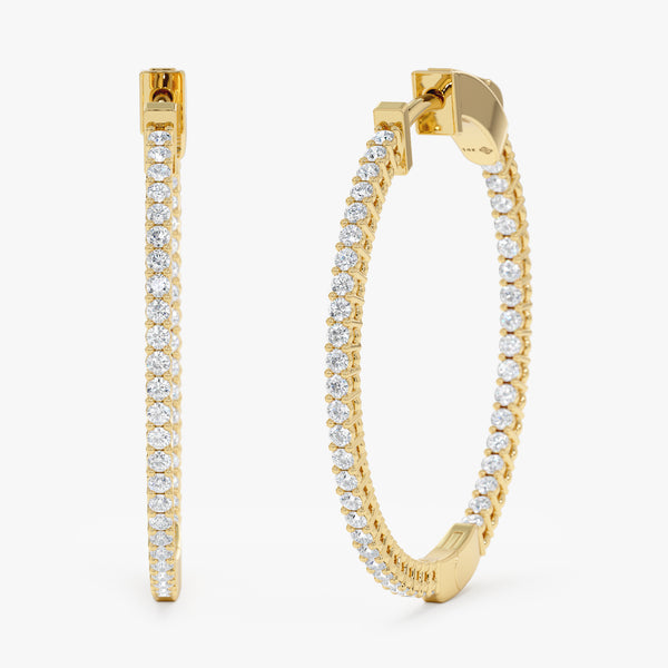 30 mm Inside-Out Natural Diamond Hoops, Kylee