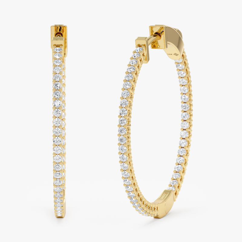 30 mm Inside-Out Natural Diamond Hoops, Kylee