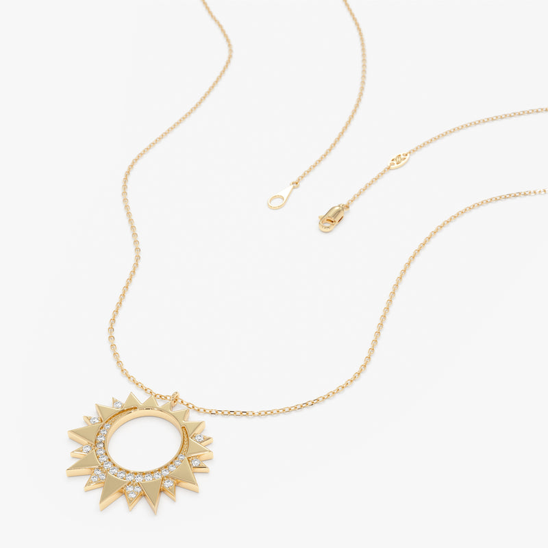 Diamond Sunburst Necklace, Nyssira