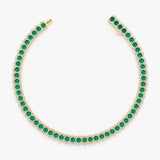 Lab Grown Emerald and Diamond Tennis Bracelet, Ismerelle