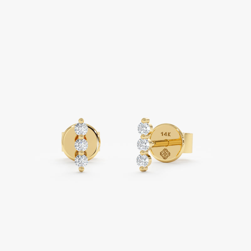 Yellow Gold Mini Diamond Stud