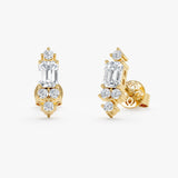 Emerald Cut Lab Grown Diamond Studs, Azelyne