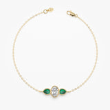 Lab Grown Diamond and Emerald Bracelet, Vaelisse