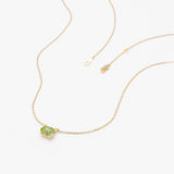 Solid Gold Peridot Oval Necklace, Loa