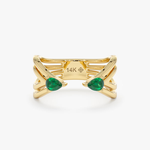 Lab Grown Emerald Open Ring, Aerisyn