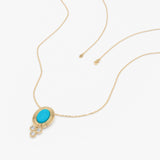 Oval Turquoise Gemstone Necklace, Calithea